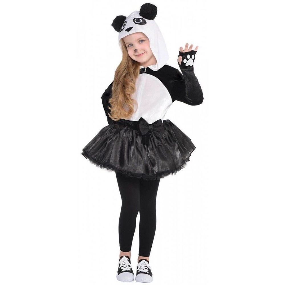 BRAND NEW girl youth panda dress halloween costume size S 4-6